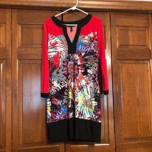 BCBGMaxAzria Red 3/4 length Sleeve Dress - Size M